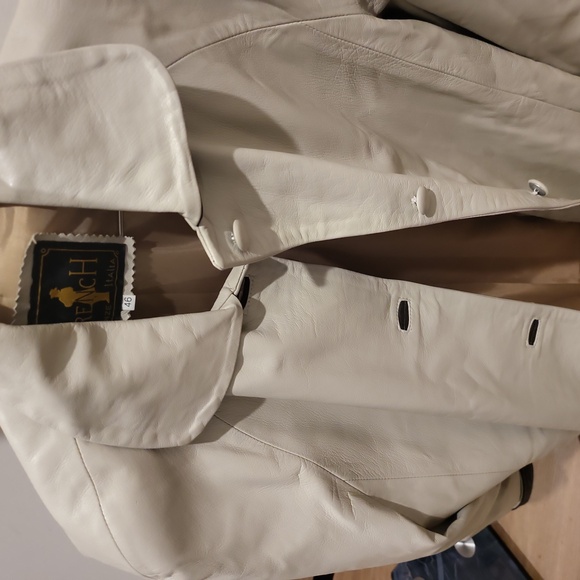 NWT Vintage Italian Leather Trench Coat - Picture 16 of 16